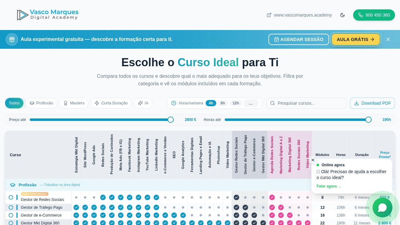 Matriz Cursos